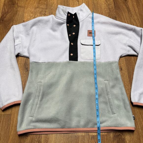 Picture Organic Arcca 1/4 Snap Fleece Sweatshirt Gray Lavender Womens Size Large - Picture 12 of 12